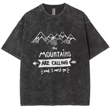 Винтажная повседневная женская футболка с принтом пик, расписанная вручную, стираная джинсовая ткань, свободный круглый вырез, короткий рукав, стиль унисекс S