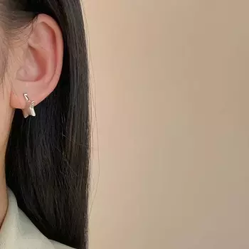 Винтажная простая серебряная звезда клипса для ушей для девочек модный тренд геометрическая клипса для ушей аксессуары для вечеринок подарки как