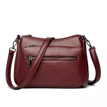 Винтажная простая женская сумка через плечо из высококачественной искусственной кожи, однотонная женская сумка через плечо, модная брендовая дизайнерская сумка