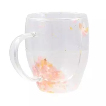 Винтажная прозрачная кружка для кофе с цветком, изолированные стаканы для напитков, стаканы для молока с двойными стенками, стеклянные чашки для капучино Style 2