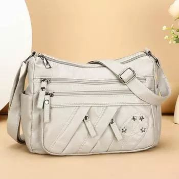 Винтажная ПУ сумка женская большая вместительная сумка через плечо сумка для мам среднего и пожилого возраста коричневый