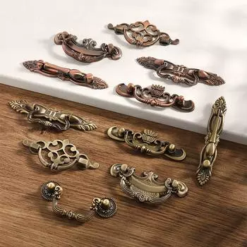 Винтажная ретро-резьба в полоску, мебельная ручка, ручка шкафа, ручка ящика для кухонного шкафа S-DAS красный