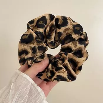 Винтажная резинка для волос с леопардовым принтом, головной убор для женщин 2024 года, осень-зима, корейские резинки для волос с хвостиком, аксессуары для волос One Size