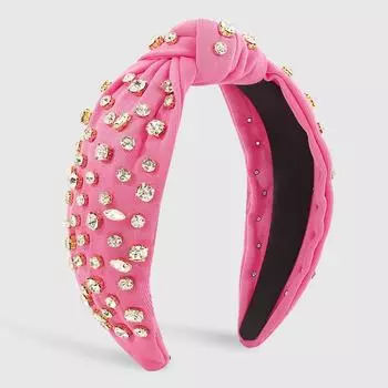 Винтажная Роскошная Мода Стразы Узел Губка Повязка на Голову Ободок Женский Красивые Аксессуары для Волос