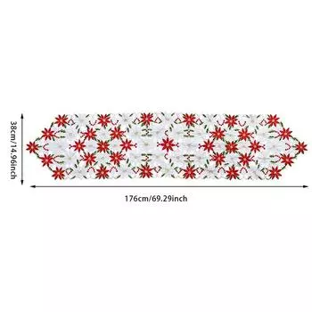 Винтажная рождественская вышитая дорожка для стола Праздничные рождественские салфетки для стола Украшение праздничного стола One Size