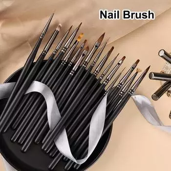 Винтажная ручка для дизайна ногтей с мягкой щетиной, не линяет 5