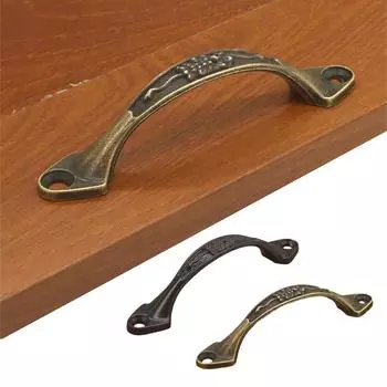 Винтажная ручка для ящика шкафа из цинкового сплава, элегантная ручка для шкафа в китайском стиле, прочная для деревянного сундука или гардероба чёрный