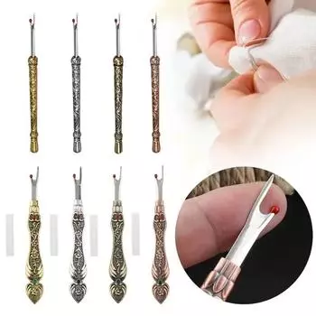 Винтажная ручка из нержавеющей стали для рукоделия, резак для ниток, вспарыватель швов, распарыватель для стежков, устройство для удаления ниток для вышивки крестом, рукоделие