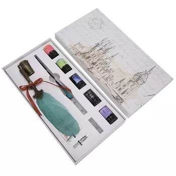 Винтажная ручка-перо с чернилами, 4 пера, набор для школы, офиса, письменные принадлежности, подарки для друзей, семьи