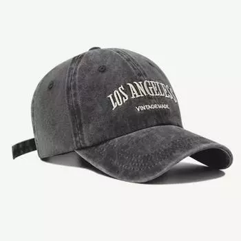 Винтажная серая бейсболка для женщин, летняя, американский стиль, стираная, большая, обхват головы, универсальная, утягивающая кепка-утконос