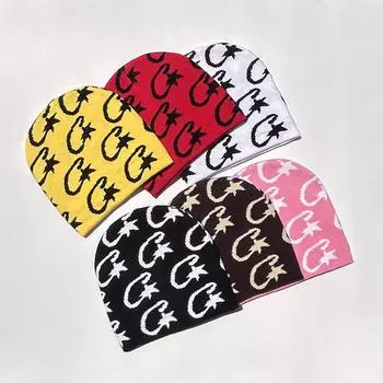 Винтажная шерстяная акриловая вязаная шапка Y2K, женская зимняя теплая шапка-бини в стиле Харадзюку, повседневная кепка Skullies для улицы