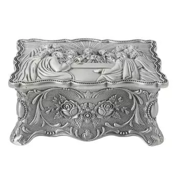 Винтажная шкатулка для драгоценностей, цветостойкая, предотвращает царапины, мягкий бархат, цинковый сплав, декоративная безделушка Large