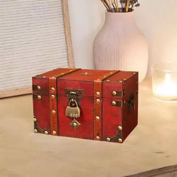 Винтажная шкатулка для драгоценностей Декоративное хранилище Антикварный подарок Коллекционный футляр Сокровище L