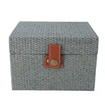Винтажная шкатулка для драгоценностей Многоцелевая Большая вместимость Инновационный дизайн имитация ротанга Хранение ювелирных изделий