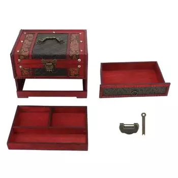 Винтажная шкатулка для драгоценностей, многослойный дизайн, ретро, элегантная, красивая, функциональная, деревянная шкатулка для хранения драгоценностей