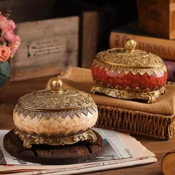 Винтажная шкатулка для украшений с крышкой, большой емкости, пылезащитная, элегантный декоративный органайзер, овальная шкатулка для безделушек белый