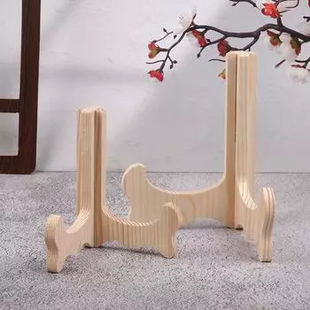 Винтажная складная деревянная стойка для тарелок, изогнутый дизайн, мольберт ручной работы, подставка для тарелок, чайных тортов, кухонный бар, домашний декор 12x9x12cm