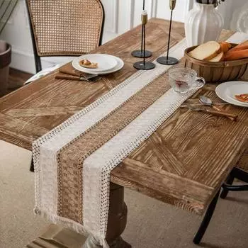 Винтажная сращивающаяся мешковина для стола, легкая роскошная скандинавская крышка стола для дома S-Style 4