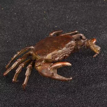 Винтажная статуэтка-симуляция краба, модель животного, миниатюрная статуэтка для чайного питомца, антикварное металлическое украшение для стола 1pcs