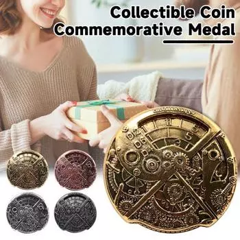 Винтажная стимпанк шестерня рулетка игральные кости спиннер прочный цинковый сплав вращающиеся металлические монеты игральные кости реквизит для ролевых игр в настольную игру золотистый