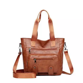 Винтажная сумка большой вместимости, женская сумка через плечо чёрный