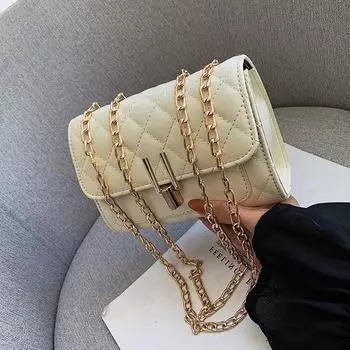 Винтажная сумка-цепочка 2023, модная сумка-мессенджер на одно плечо, простая маленькая квадратная сумка, тренд белый