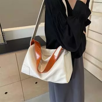 Винтажная сумка через плечо большой емкости для женщин, простая дизайнерская сумка из искусственной кожи, роскошная брендовая сумка-мессенджер, модная дорожная сумка