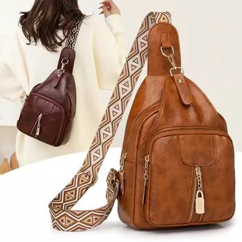 Винтажная сумка через плечо большой емкости, многоцелевая сумка через плечо, женская нагрудная сумка коричневый