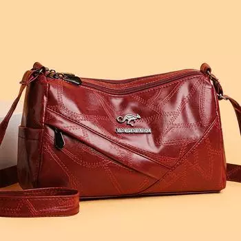 Винтажная сумка через плечо Commuter PU женская сумка Mother Bag красный