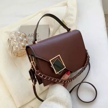 Винтажная сумка через плечо Crossbody для женщин Легкая сумка из искусственной кожи Уникальный геометрический логотип для ежедневных поездок на работу