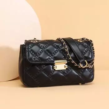 Винтажная сумка через плечо для женщин, цепная сумка, белые сумки через плечо, сумки подмышки, черные (20cm<Max Length<30cm)