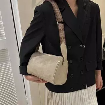 Винтажная сумка через плечо для женщин, модная сумка через плечо с широким ремешком, ретро-подушка, сумка-мессенджер, женская сумка-тоут, клатчи, кошельки, сумка-тоут бежевый