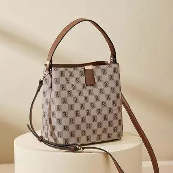 Винтажная сумка через плечо из искусственной кожи, модная сумка-ведро через плечо, роскошная женская сумка с принтом, модные женские сумки-тоут большой вместимости