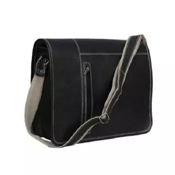 Винтажная сумка через плечо из натуральной черной козьей кожи ручной работы. 11X15X4 чёрный