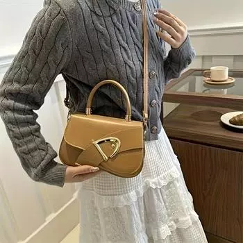 Винтажная сумка через плечо, модная повседневная сумка через плечо, простая и модная сумка из искусственной кожи для женщин чёрный