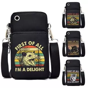 Винтажная сумка через плечо Opossum, женская сумка для мобильного телефона, мини-кошелек для подростков, забавная маленькая сумка через плечо Possum, унисекс, сумка