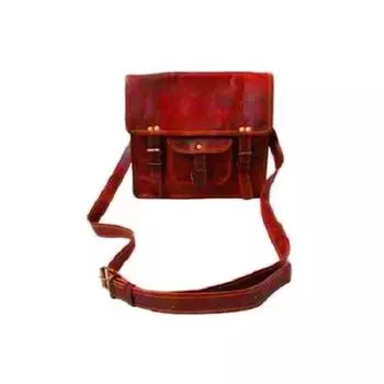 Винтажная сумка через плечо, портфель для ноутбука, мягкая кожаная сумка 7 x 9 x 3 in коричневый