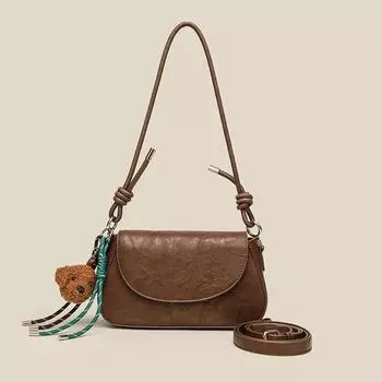 Винтажная сумка через плечо, вместительная универсальная сумка для ежедневных поездок на работу, сумка через плечо коричневый