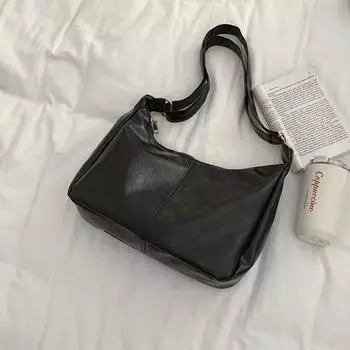 Винтажная сумка через плечо женская сумка-тоут универсальная сумка через плечо большой вместимости чёрный