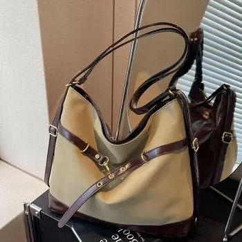 Винтажная сумка через плечо, женский рюкзак, высококачественная сумка-тоут большой вместимости для поездок на работу зеленые хаки