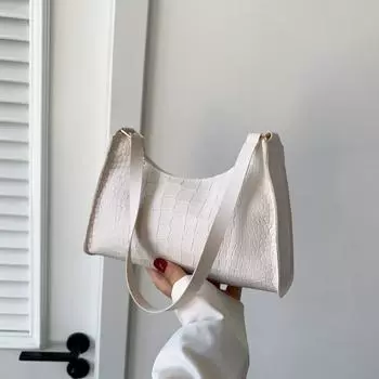 Винтажная сумка через подмышку из искусственной кожи с узором под аллигатора, женские сумки на плечо, роскошный брендовый дизайн, клатч и кошелек 24x7x15cm фиолетовый