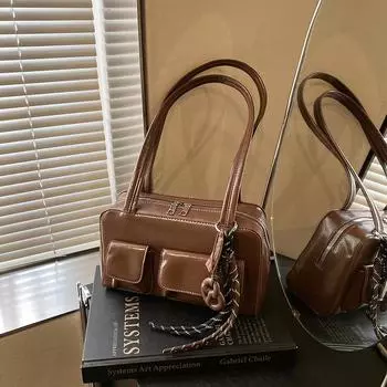 Винтажная сумка через подмышку, сумка-тоут на одно плечо, высококачественная фактура, вместительная сумка для поездок на работу