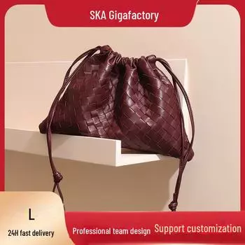 Винтажная сумка Cloud из овчины с завязками - модный женский аксессуар из натуральной кожи Thin Straps красный