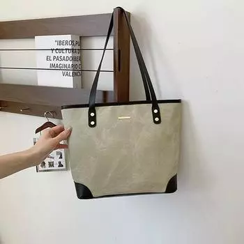 Винтажная сумка Commuter Texture, весенняя универсальная сумка через плечо, рабочая сумка-тоут для женщин бежевый