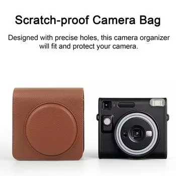 Винтажная сумка для фотоаппарата, пылезащитная, устойчивая к царапинам, со съемным плечевым ремнем, решение для хранения Instax Square SQ40 чёрный