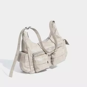 Винтажная сумка для мотоцикла большой емкости с несколькими карманами, модная сумка через плечо и подмышки для инструментов чёрный