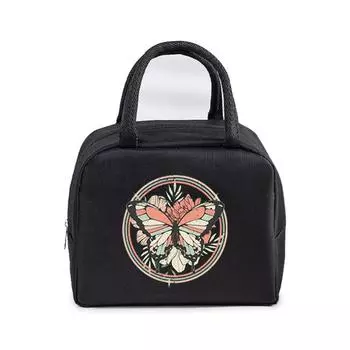Винтажная сумка для обеда с бабочкой для женщин и мужчин, модная многоразовая изолированная коробка для обеда, изолированные сумки для пикника и путешествий, портативные сумки для обеда