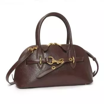 Винтажная сумка из ракушки из кожи растительного дубления, большая вместимость, сумка через плечо из коровьей кожи, сумка премиум-класса из натуральной кожи для женщин One Size чёрный