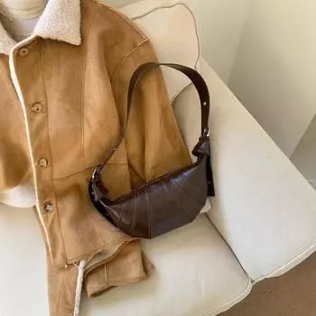 Винтажная сумка кофейного цвета, женская сумка под мышкой, осенне-зимняя модная сумка через плечо, сумка-пельмень