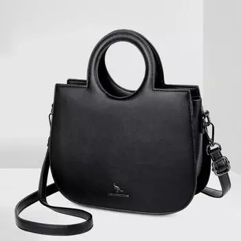 Винтажная сумка-кольцо Простая универсальная сумка через плечо Большая вместительная сумка-тоут Маленькая сумка через плечо Advanced Sense чёрный